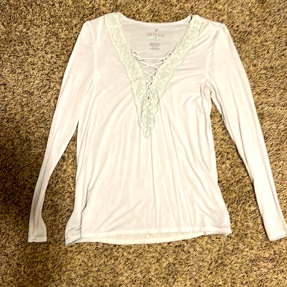 American Eagle, Size Small, Long Sleeve, light blue